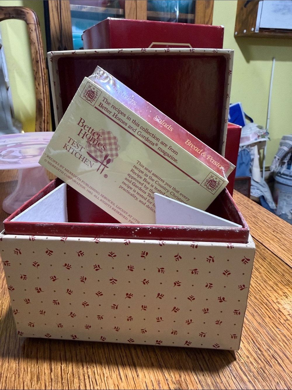 vintage 1982 Avon Country Christmas recipe box set of 2